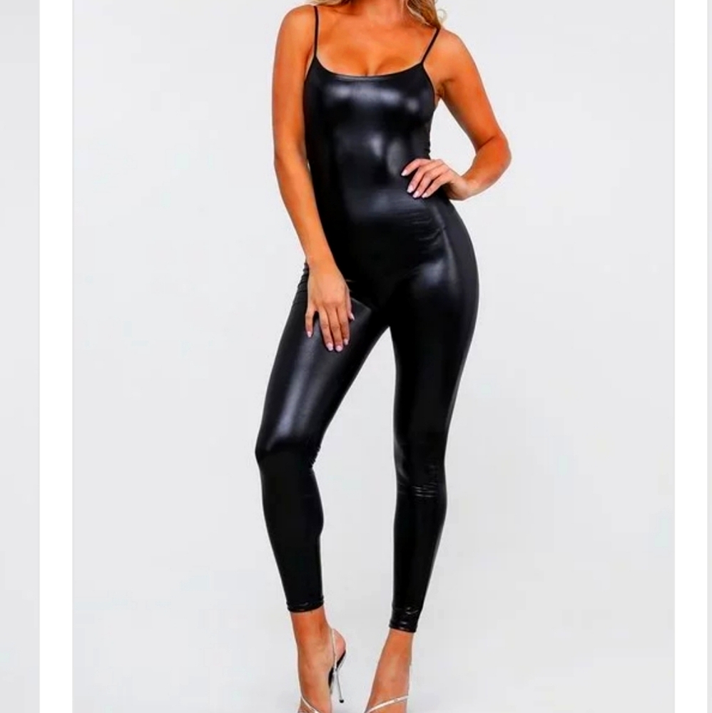 Faux Leather Body Suit
